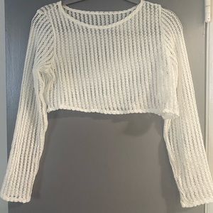 White crochet crop top